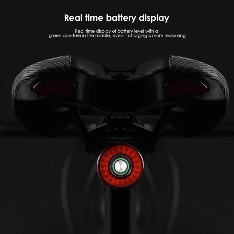 Luce Posteriore Bici Smart LED con Sensore Freno, Impermeabile Ricaricabile USB per Sicurezza Ciclismo.