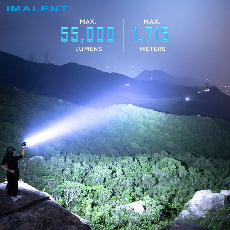 IMALENT SR16 Torcia LED Ultra Potente 55000 Lumen, Fascio Lungo 1715m. Ideale per Outdoor!