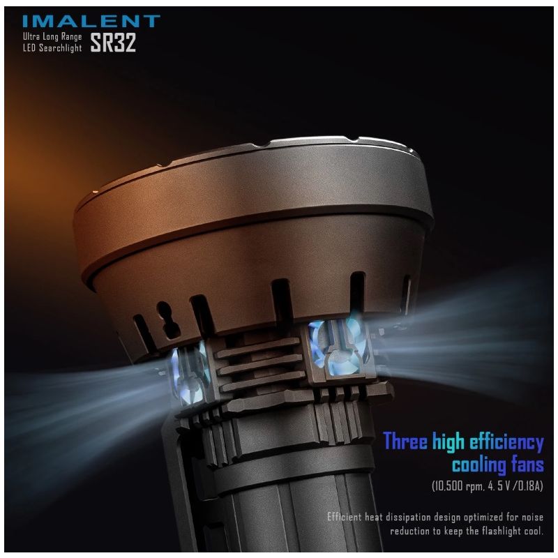 Torcia Potente IMALENT SR32 120000 Lumen per Illuminazione Outdoor e Sopravvivenza Torcia a Lunga Durata con Distanza Fascio 2080 Metri e Design Innovativo Torcia Ricaricabile