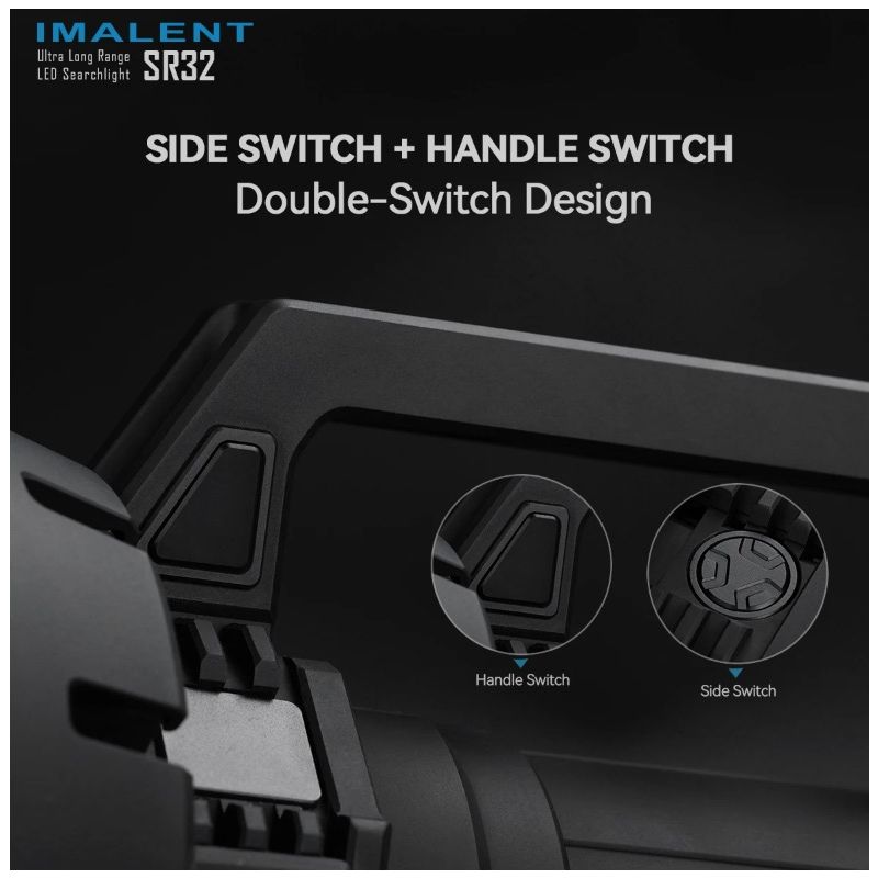 Torcia Potente IMALENT SR32 120000 Lumen per Illuminazione Outdoor e Sopravvivenza Torcia a Lunga Durata con Distanza Fascio 2080 Metri e Design Innovativo Torcia Ricaricabile