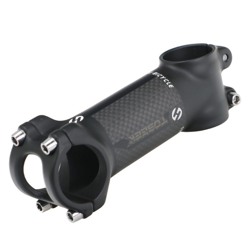 Attacco manubrio bicicletta TOSEEK 28.6-31.8mm leggero e durevole in alluminio e carbonio angolo regolabile finitura nero opaco per appassionati di ciclismo e mountain biking