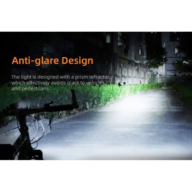 SUPERFIRE BL12 1300LM Luce anteriore per bicicletta Ricaricabile USB 4800mAh LED Lampada frontale per bici Ciclismo