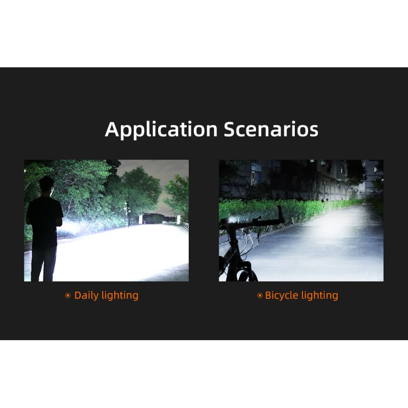 SUPERFIRE BL12 1300LM Luce anteriore per bicicletta Ricaricabile USB 4800mAh LED Lampada frontale per bici Ciclismo