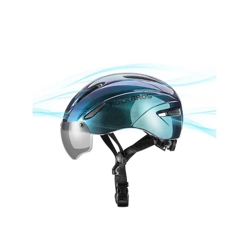 ROCKBROS casco da bicicletta design ultraleggero luce a LED ricaricabile sicurezza ciclistica ideale per casco da strada e mountain bike compatibile con occhiali magnetici