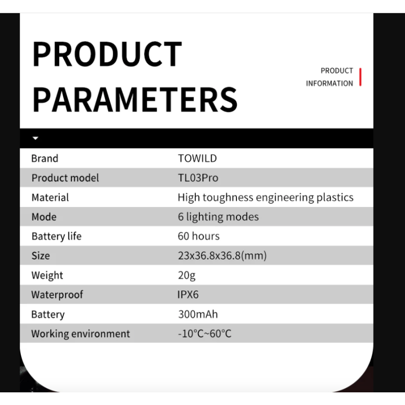 TOWILD TL03Pro Luce Posteriore Bicicletta LED con Sensore di Frenata Intelligente e Flash a Sette Colori Plastica ABS Resistente per Sicurezza e Visibilità Massima