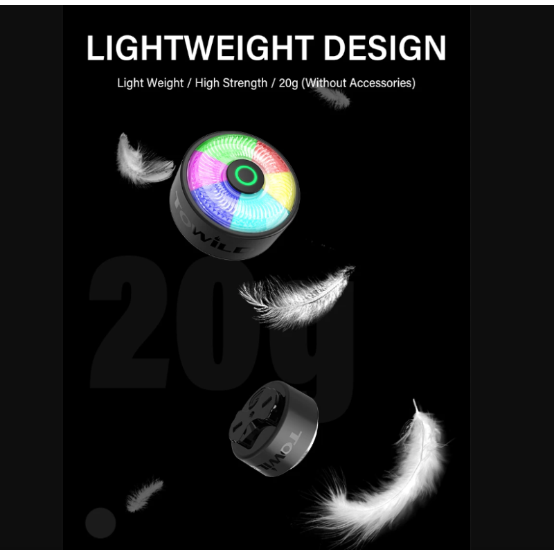 TOWILD TL03Pro Luce Posteriore Bicicletta LED con Sensore di Frenata Intelligente e Flash a Sette Colori Plastica ABS Resistente per Sicurezza e Visibilità Massima