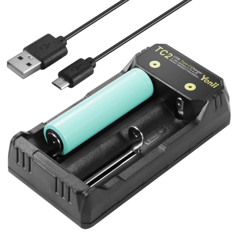 Caricabatterie TC2 USB Type-C compatto e ricarica rapida per batterie agli ioni di litio 18650 21700 dual charging ports per gestione efficiente e soluzioni di alimentazione universali