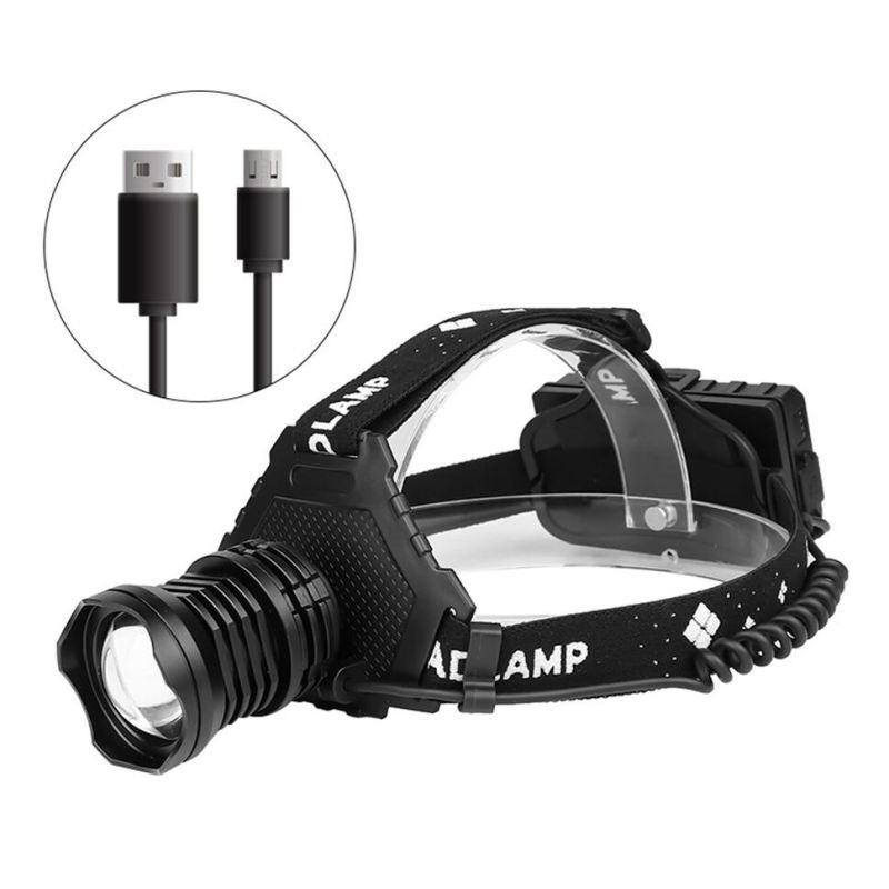 Lampada frontale LED XHP70 8000 lumen ricaricabile USB IPX5 impermeabile con modalità regolabili ideale per pesca notturna escursioni alta prestazione e sicurezza al buio design leggero