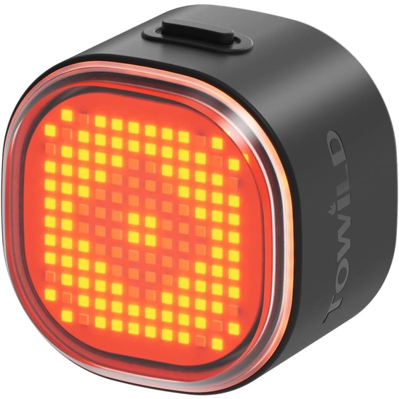 TOWILD TL08 Fanale Posteriore Bici Intelligente, Luce Personalizzabile Display Sensore Freno, USB-C IPX6, Alta Visibilità Ciclismo Sicuro