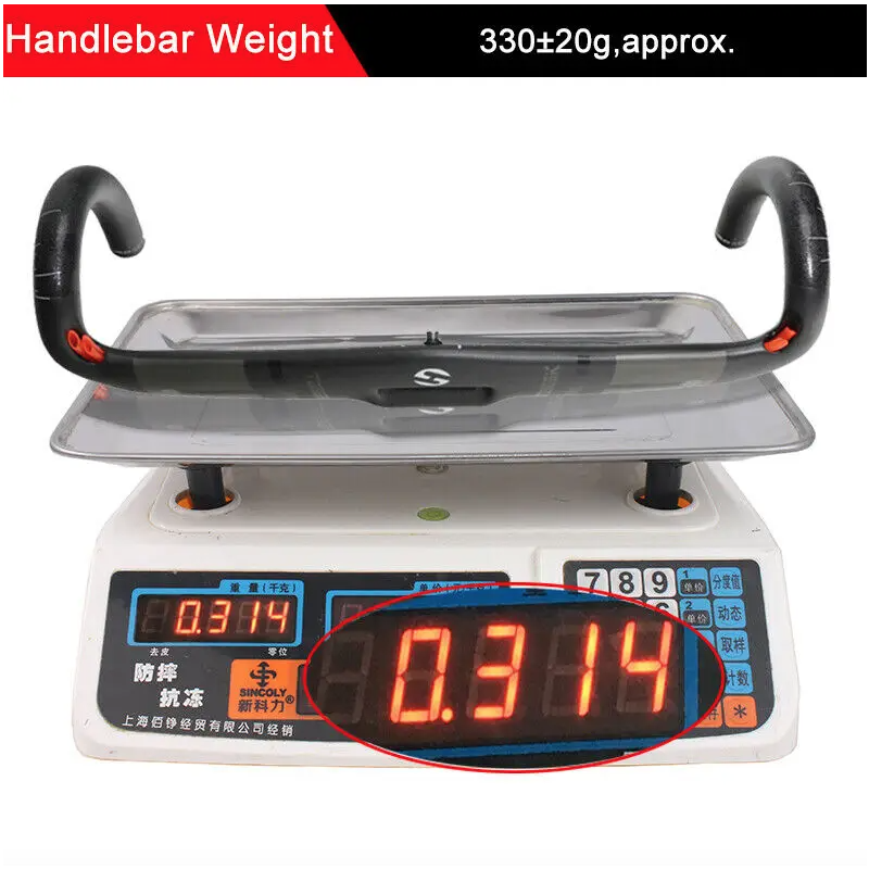 TOSEEK Manubrio Full Carbon 400-440mm Leggero in Fibra di Carbonio T800 per Biciclette da Strada con Passaggio Cavi Interno Ideale per Ciclismo Performante