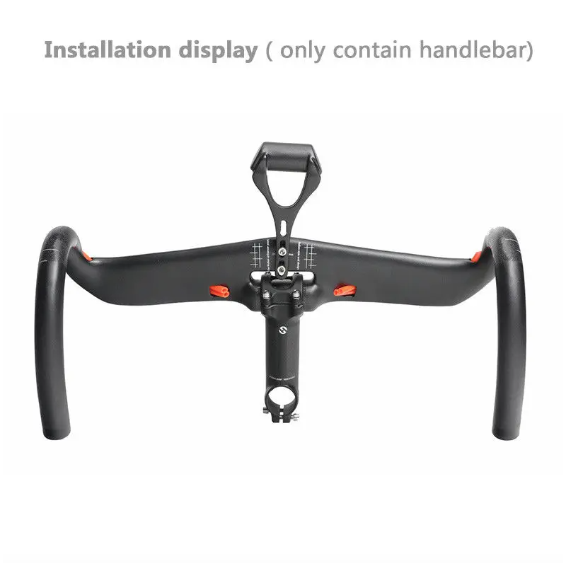 TOSEEK Manubrio Full Carbon 400-440mm Leggero in Fibra di Carbonio T800 per Biciclette da Strada con Passaggio Cavi Interno Ideale per Ciclismo Performante