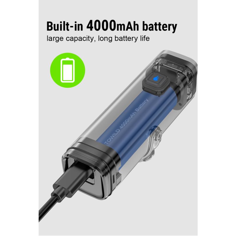 TOWILD CL1200 Lampada Frontale LED 1200LM Luce per Bici USB Ricaricabile Impermeabile con Batteria 21700 4000mAh per Ciclismo Notturno e Avventure Outdoor Visibilità e Sicurezza