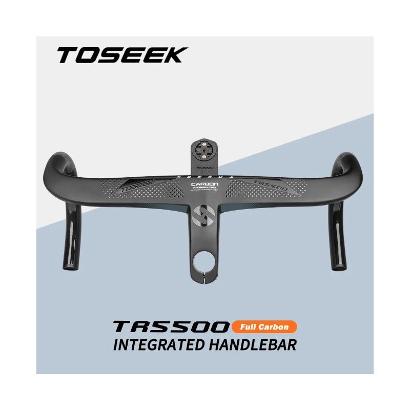 TOSEEK TR5500 attacco manubrio bici da strada design aerodinamico in fibra di carbonio ultra leggero finitura nero opaco parti ciclismo premium per prestazioni robuste su strada