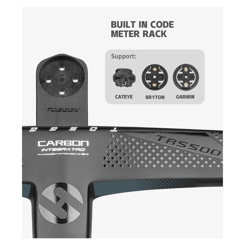 TOSEEK TR5500 attacco manubrio bici da strada design aerodinamico in fibra di carbonio ultra leggero finitura nero opaco parti ciclismo premium per prestazioni robuste su strada