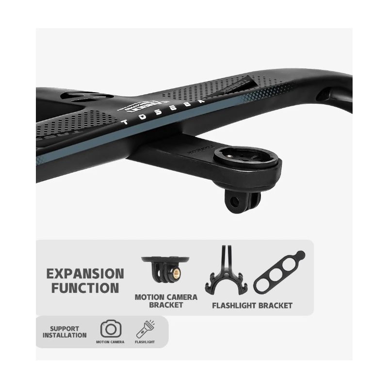TOSEEK TR5500 attacco manubrio bici da strada design aerodinamico in fibra di carbonio ultra leggero finitura nero opaco parti ciclismo premium per prestazioni robuste su strada