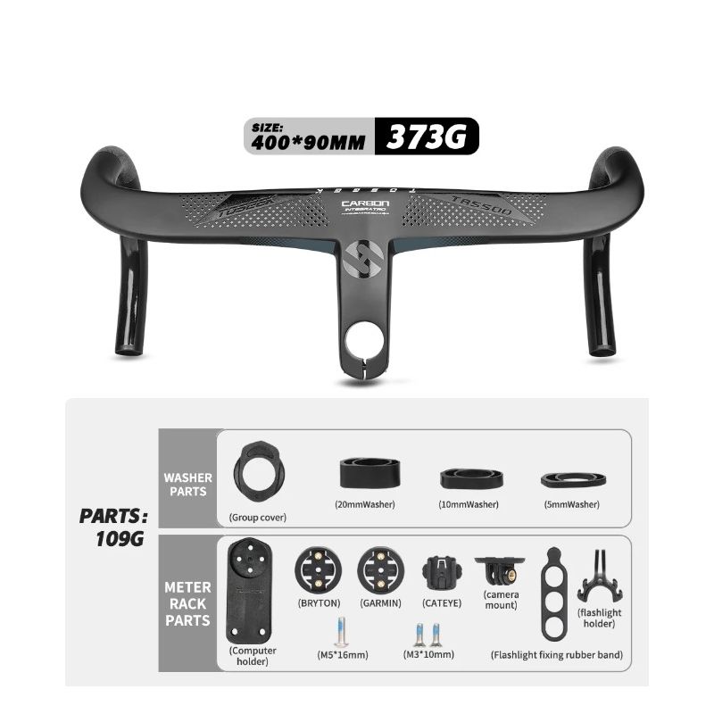 TOSEEK TR5500 attacco manubrio bici da strada design aerodinamico in fibra di carbonio ultra leggero finitura nero opaco parti ciclismo premium per prestazioni robuste su strada