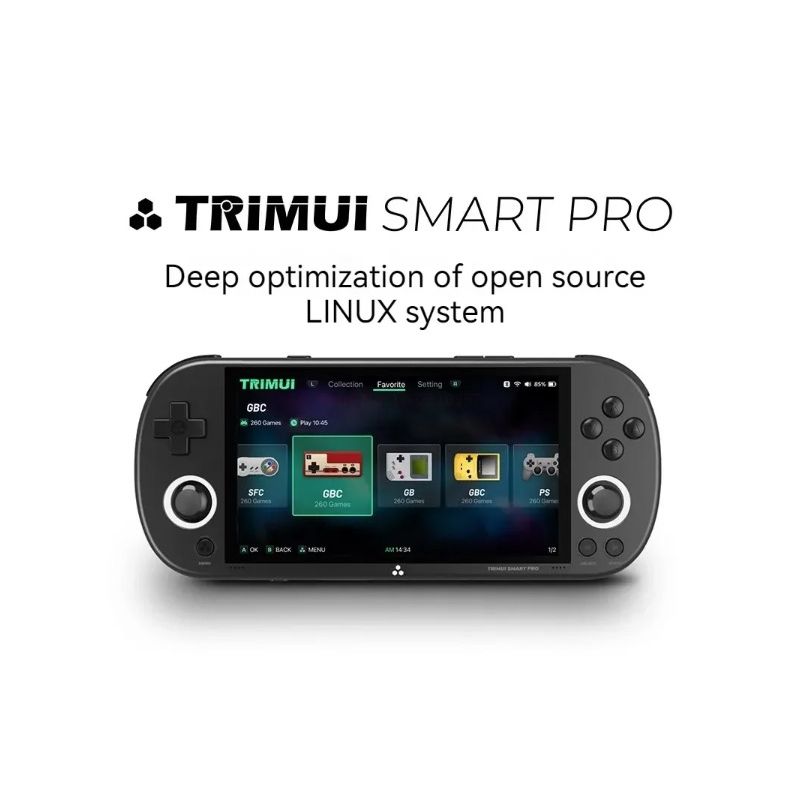 Trimui Smart Pro Console di gioco portatile vintage con display IPS HD 4 96 pollici batteria a lunga durata gioco wireless retro per gamer di tutte le età e sistema Linux Open Source