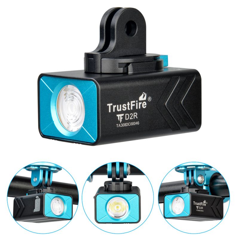 TrustFire D2R Luce Anteriore per Bicicletta 450LM Impermeabile IP66 e Durevole Luce per Bici Ricaricabile Tipo-C Perfetta per Ciclismo Urbano e Mountain Bike