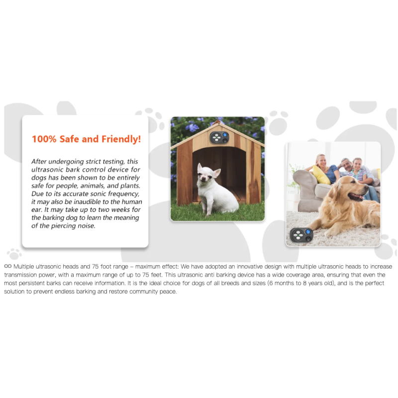 Dispositivo Anti Abbaio per Cani, Addestramento Anti Abbaio con Ultrasuoni, Dispositivo di Azionamento del Cane