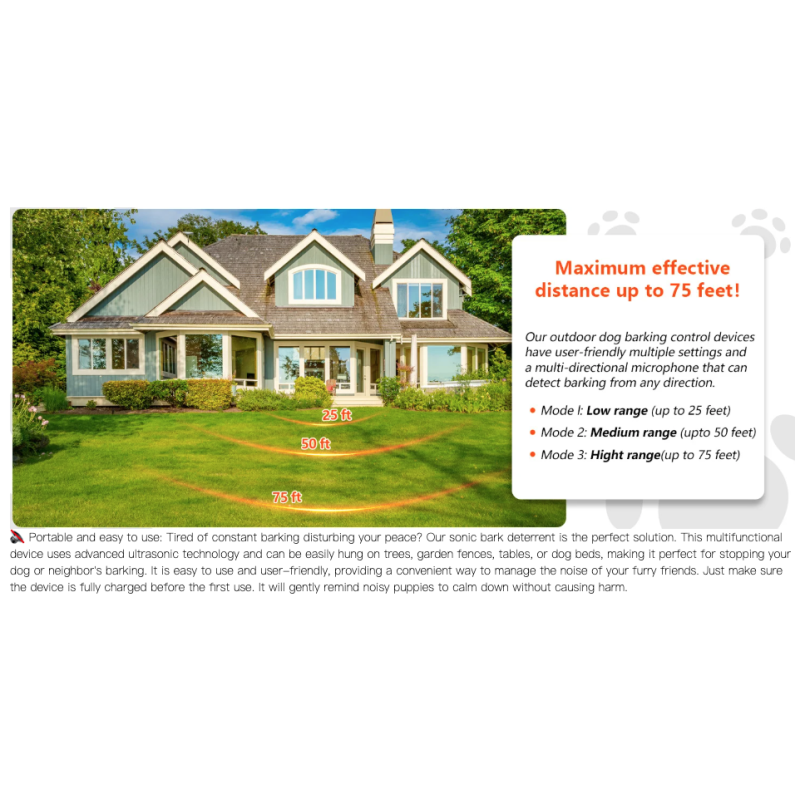 Dispositivo Anti Abbaio per Cani, Addestramento Anti Abbaio con Ultrasuoni, Dispositivo di Azionamento del Cane
