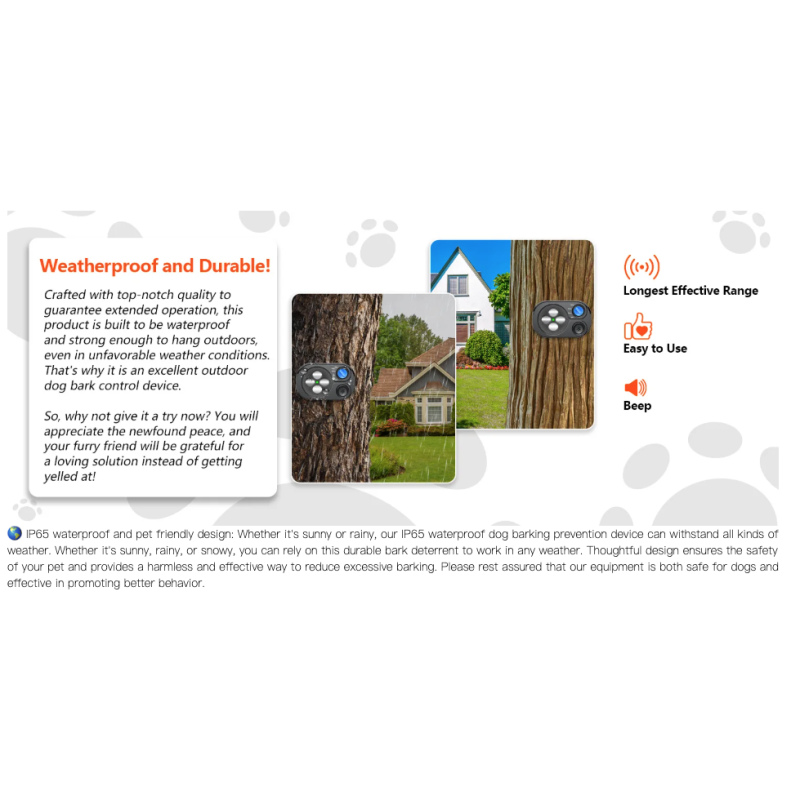 Dispositivo Anti Abbaio per Cani, Addestramento Anti Abbaio con Ultrasuoni, Dispositivo di Azionamento del Cane
