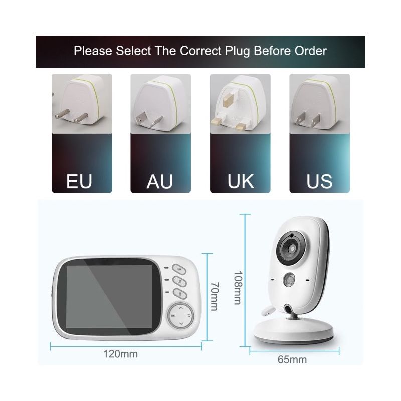 VB603 Video Baby Monitor 2.4G Madre Bambini Telecamere di Sorveglianza con Visione Notturna a Infrarossi Audio Bidirezionale e Connettività a Lungo Raggio per la Sicurezza Infantile