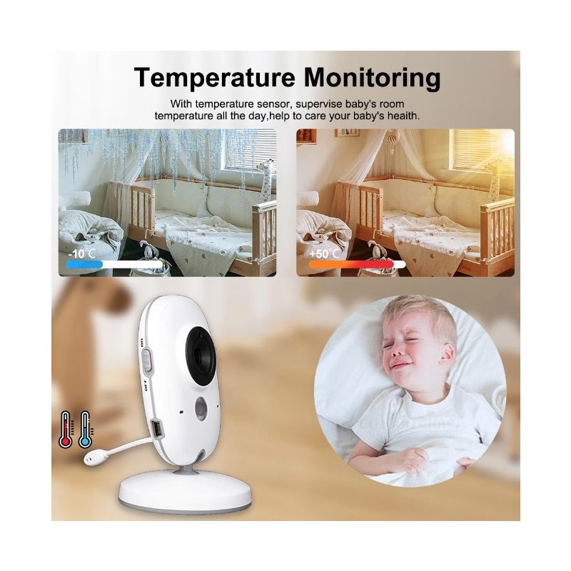 VB603 Video Baby Monitor 2.4G Madre Bambini Telecamere di Sorveglianza con Visione Notturna a Infrarossi Audio Bidirezionale e Connettività a Lungo Raggio per la Sicurezza Infantile