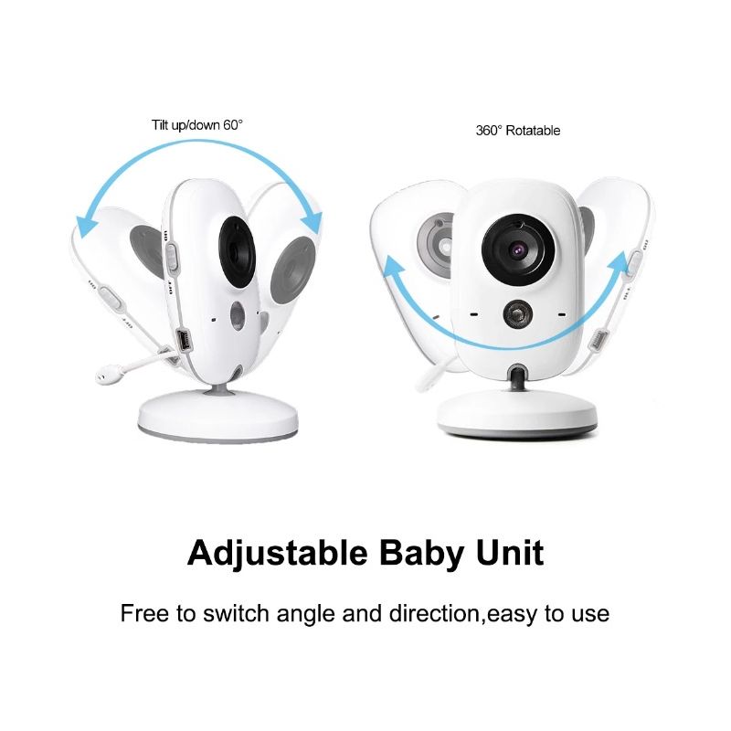 VB603 Video Baby Monitor 2.4G Madre Bambini Telecamere di Sorveglianza con Visione Notturna a Infrarossi Audio Bidirezionale e Connettività a Lungo Raggio per la Sicurezza Infantile