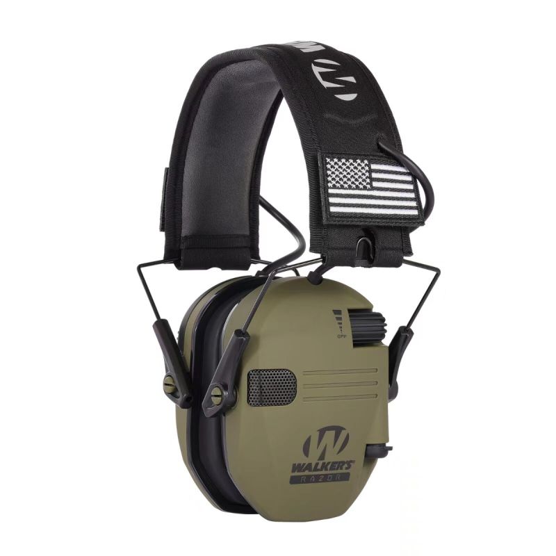 Paraorecchie da Rasoio Walkers Cuffie Attive Caccia Tiro Protezione Acustica Elettronica Riduzione Rumore 23dB Design Pieghevole Altoparlanti HD Jack Ingresso Audio Esperienza Sonora