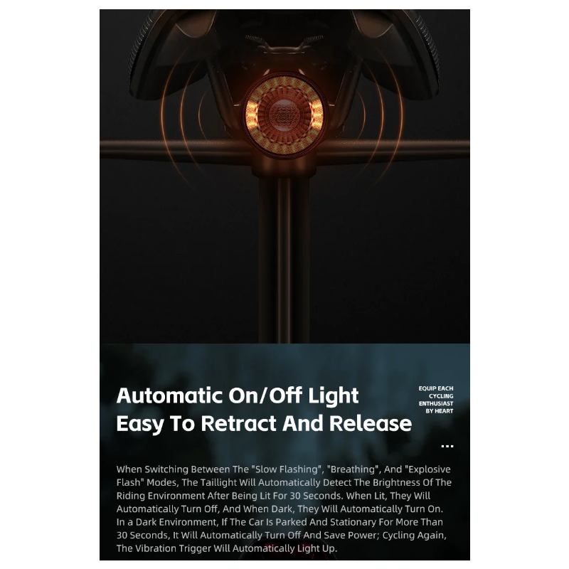 Scopri la Luce Posteriore Bicicletta con Luce Freno Intelligente Ricaricabile e Telecomando Wireless per Sicurezza e Visibilità Ciclistica migliorata con Luci Direzionali e Flash Multicolore