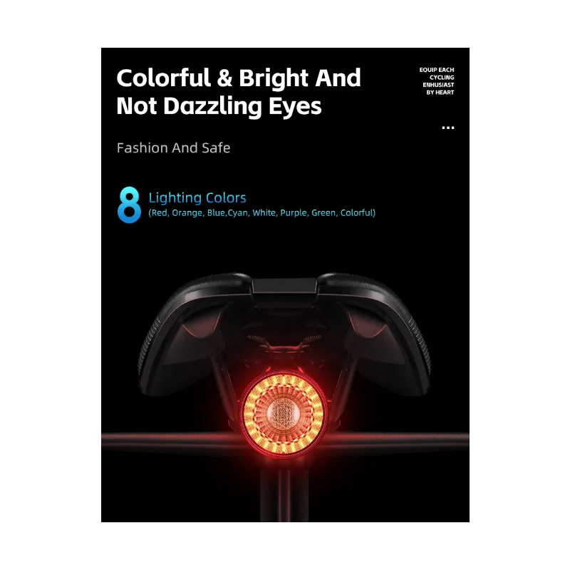 Scopri la Luce Posteriore Bicicletta con Luce Freno Intelligente Ricaricabile e Telecomando Wireless per Sicurezza e Visibilità Ciclistica migliorata con Luci Direzionali e Flash Multicolore