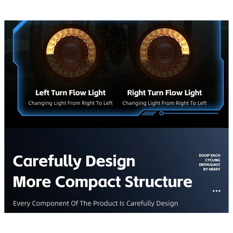 Scopri la Luce Posteriore Bicicletta con Luce Freno Intelligente Ricaricabile e Telecomando Wireless per Sicurezza e Visibilità Ciclistica migliorata con Luci Direzionali e Flash Multicolore