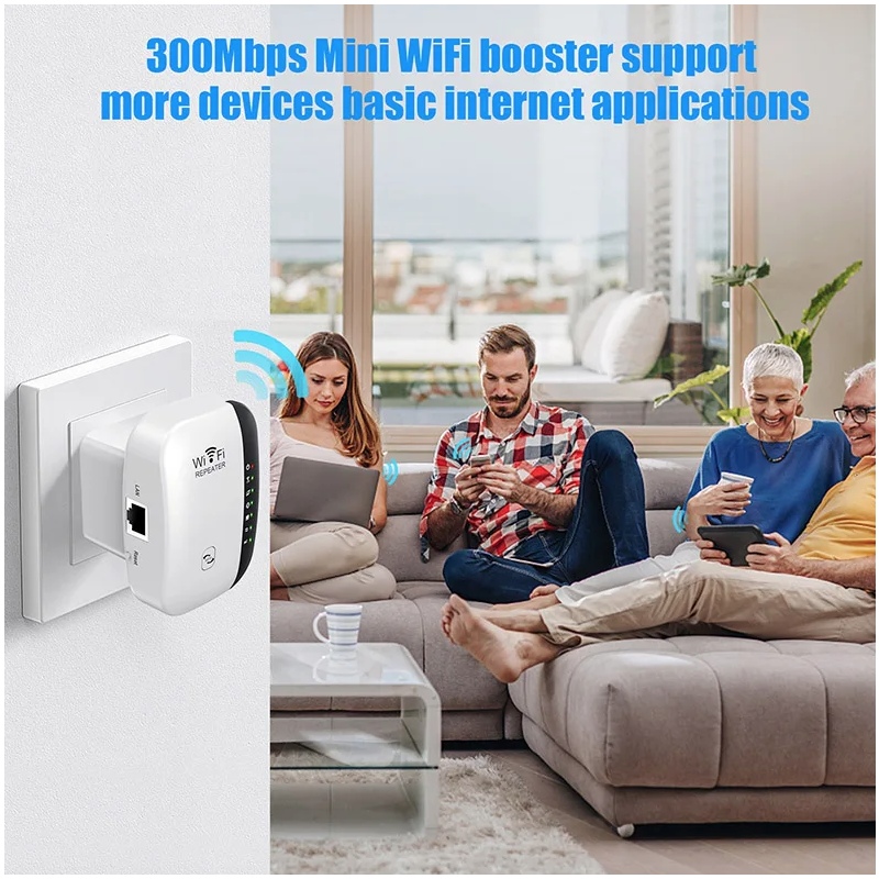 WiFi Ripetitore Wireless Segnale Amplificatore WiFi Extender Rete Migliora Casa Router Attraverso il Muro Camera da Letto