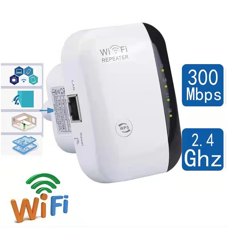 WiFi Ripetitore Wireless Segnale Amplificatore WiFi Extender Rete Migliora Casa Router Attraverso il Muro Camera da Letto
