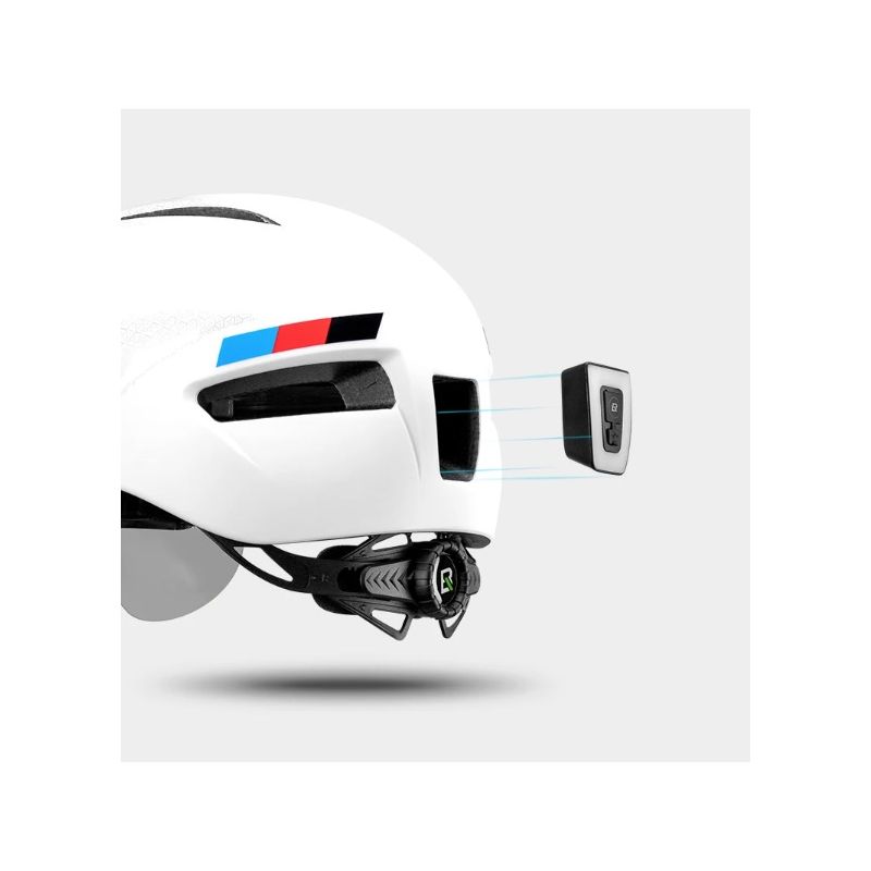 ROCKBROS casco da bicicletta design ultraleggero luce a LED ricaricabile sicurezza ciclistica ideale per casco da strada e mountain bike compatibile con occhiali magnetici