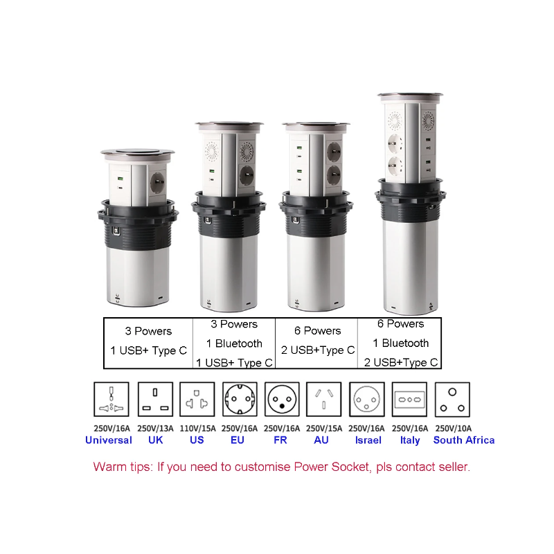 Presa Retrattile Pop-up Motorizzata da Tavolo VENSTPOW Soluzioni Alimentazione da Scrivania con Ricarica Wireless USB e Design Innovativo per Spazio Lavoro Organizzato e Presa Multiporta