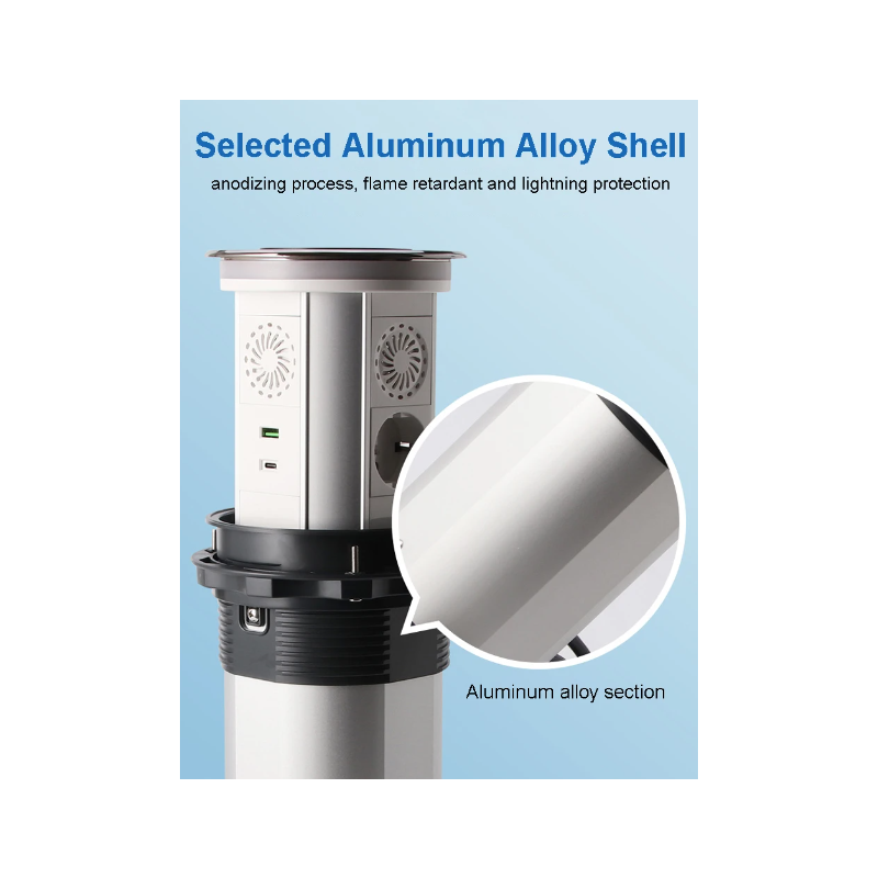 Presa Retrattile Pop-up Motorizzata da Tavolo VENSTPOW Soluzioni Alimentazione da Scrivania con Ricarica Wireless USB e Design Innovativo per Spazio Lavoro Organizzato e Presa Multiporta