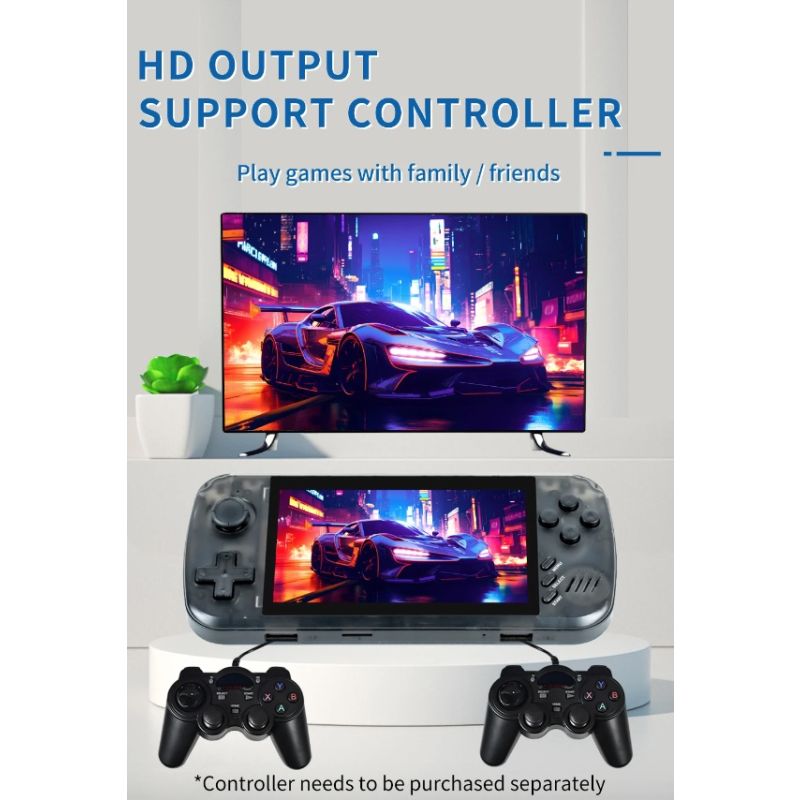 Console giochi portatile POWKIDDY X39pro schermo IPS 4.3 pollici gaming retrò supporto PS1 per un'esperienza di gioco nostalgica e moderna dispositivo intrattenimento con output HD