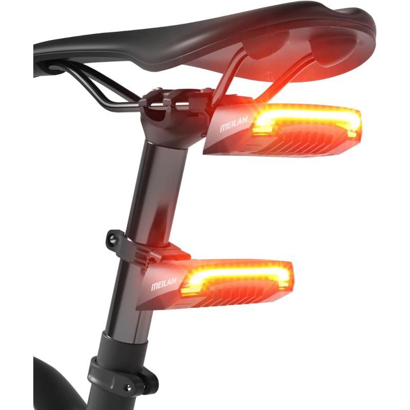 Meilan X5 Luce Posteriore Bici Intelligente con Indicatori di Direzione | Stop Auto, Telecomando, USB