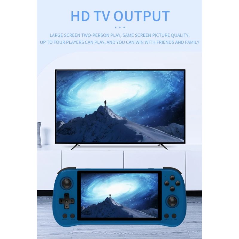 Console di Gioco Portatile POWKIDDY X55 con Schermo IPS da 5.5 Pollici Risoluzione 1280x720 Processore RK3566 Supporto Espansione 256GB Ideale per Appassionati di Giochi Retrò