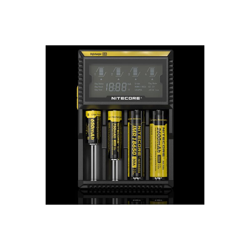 Nitecore D4 Digicharger caricabatterie intelligente con LCD Display compatibilità universale per batterie Li-Ion e Ni-MH ricarica simultanea e sicurezza avanzata acquisto conveniente