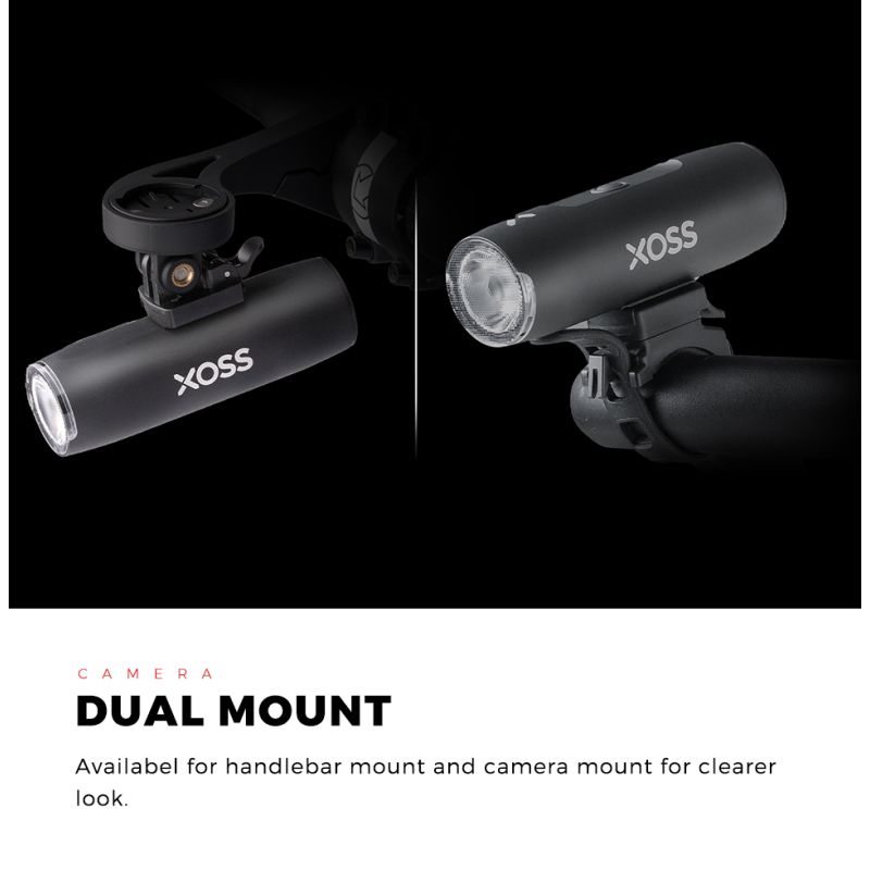 XOSS XL-400 Luce per bici impermeabile con 400 lumen per ciclismo urbano e mountain biking modalità di illuminazione ricaricabile USB per sicurezza e visibilità migliorata