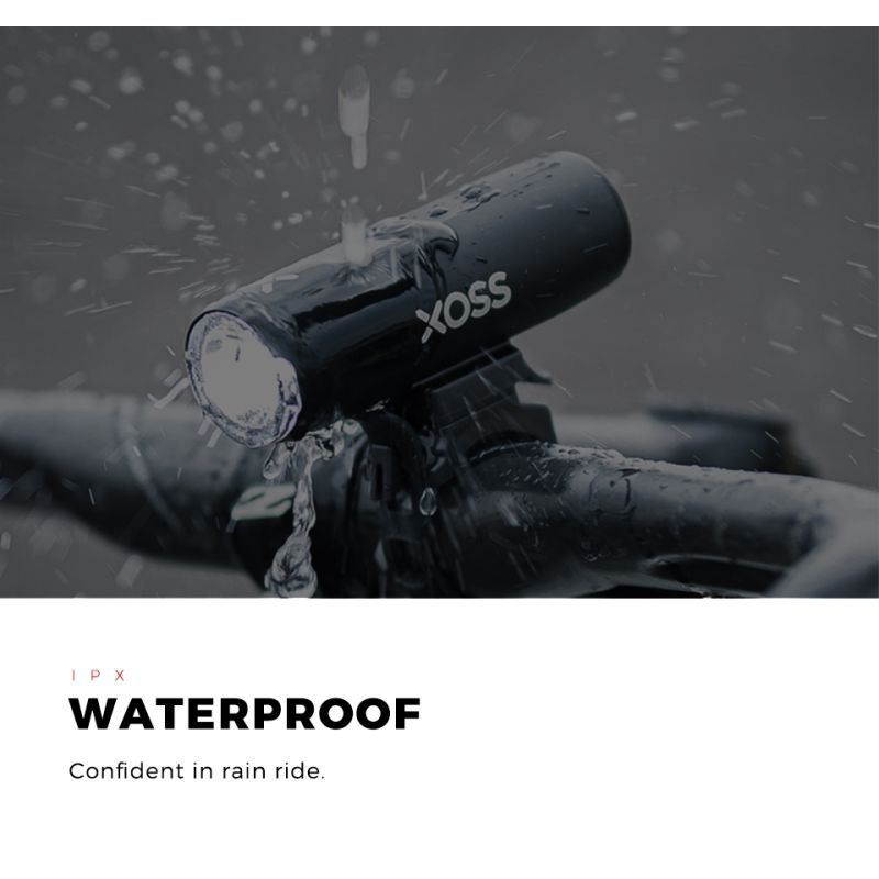 XOSS XL-400 Luce per bici impermeabile con 400 lumen per ciclismo urbano e mountain biking modalità di illuminazione ricaricabile USB per sicurezza e visibilità migliorata
