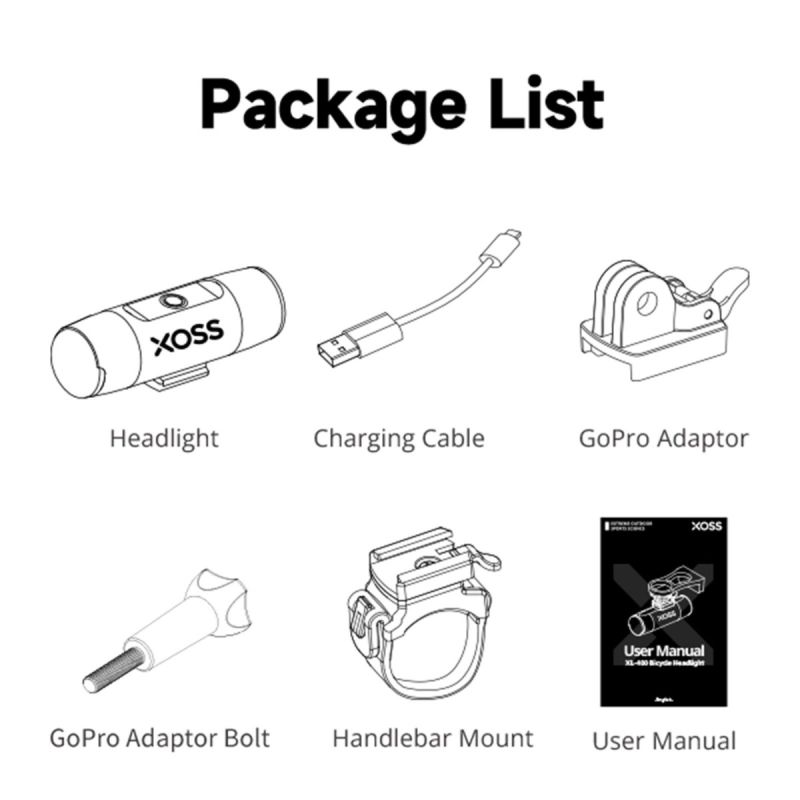 XOSS Bike Light Fanale Anteriore 800 Lumen Impermeabile USB Ricaricabile Luce di Sicurezza e Visibilità Alta Luminosità per MTB e Ciclismo Notturno Costruzione in Lega di Alluminio