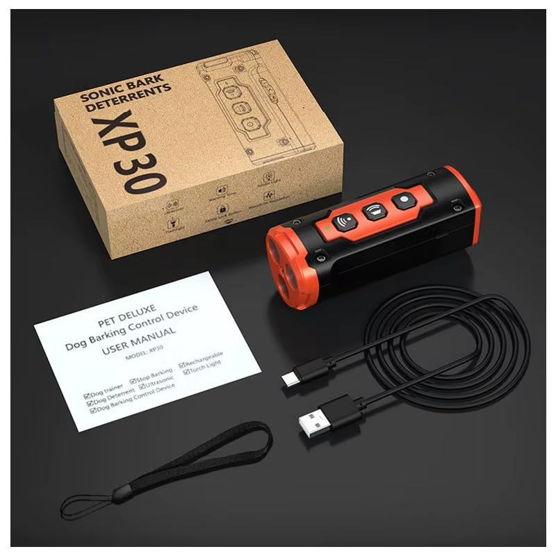 Dispositivo di Addestramento per Cani ad Ultrasuoni Tecnologia Innovativa Controllo dell'Abbaio Accessorio Antiabbaio per Cani con Suoni Multipli e Torcia Integrata