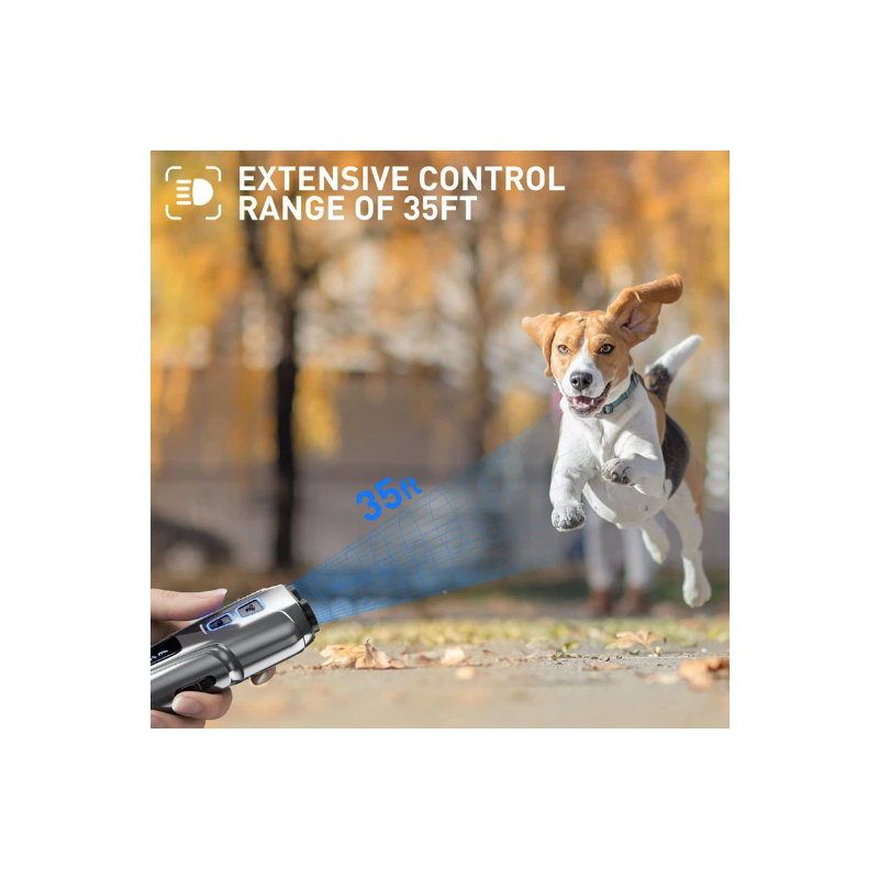Repellente Ultrasuoni per Cani con Torcia LED Integrata Dispositivo Antiabbaio per Controllo Abbaio Addestramento Cani Umano Modifica Comportamento Sicura Tecnologia Ultrasonica