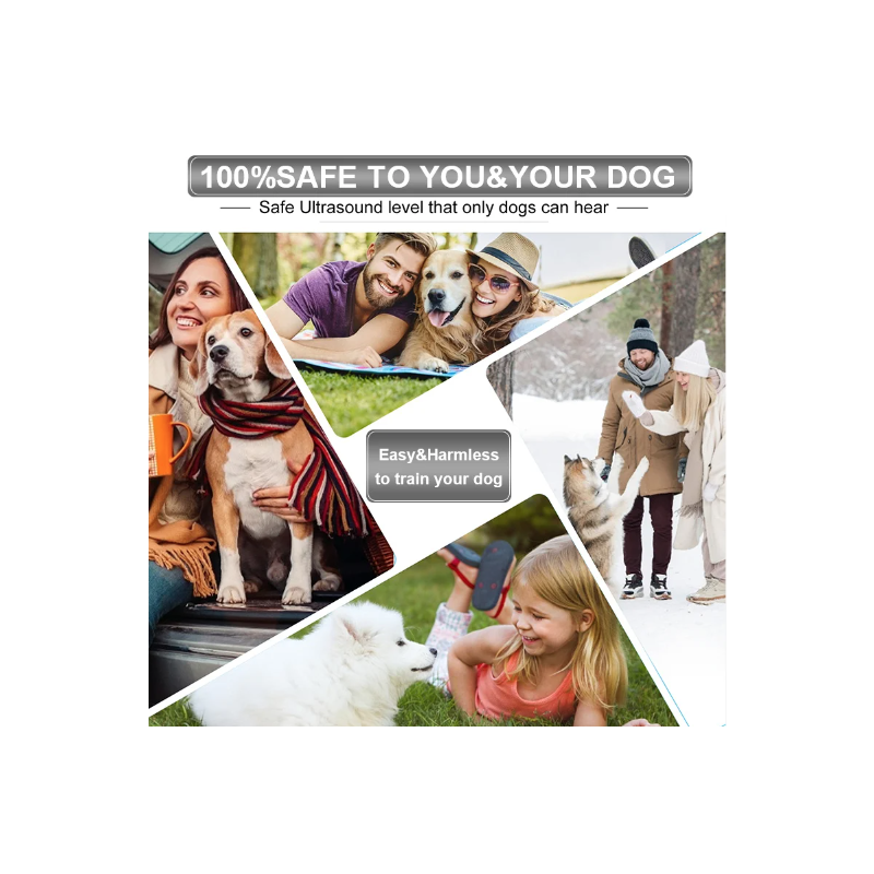 Repellente Ultrasuoni per Cani con Torcia LED Integrata Dispositivo Antiabbaio per Controllo Abbaio Addestramento Cani Umano Modifica Comportamento Sicura Tecnologia Ultrasonica