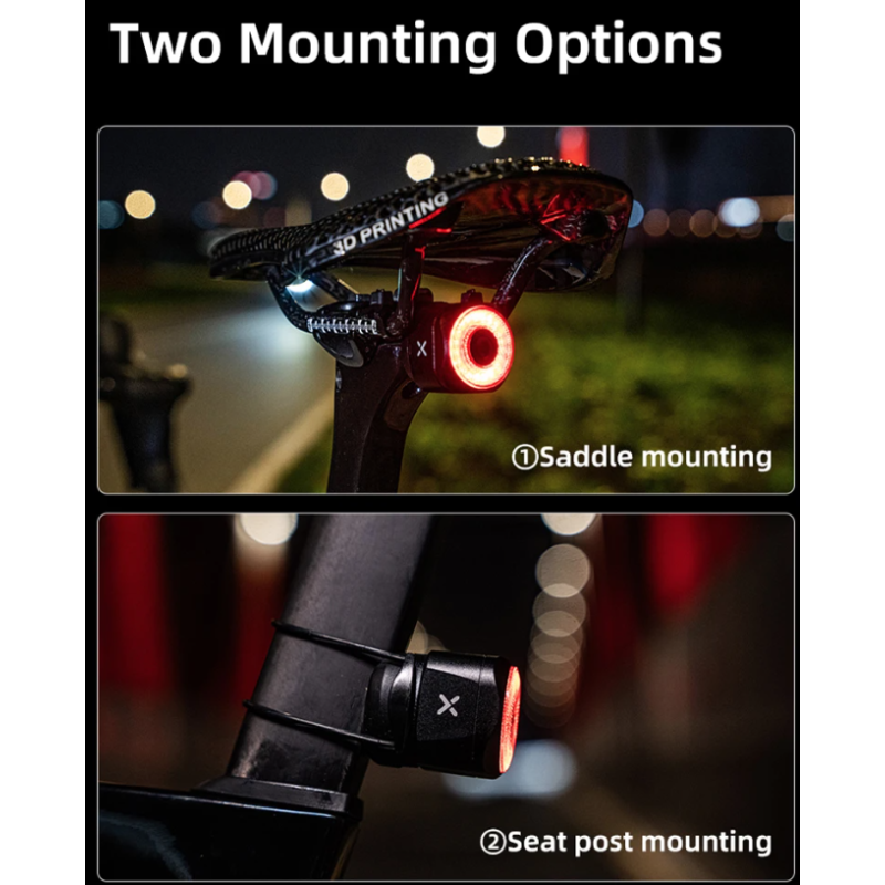 XOSS XR Pro fanale posteriore per ciclismo con rilevamento automatico del freno luce impermeabile e ricarica USB accessorio per bici per sicurezza e visibilità con design moderno e aerodinamico