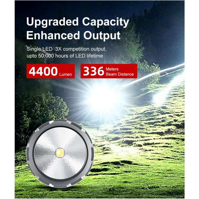 Klarus XT21X Pro torcia LED XHP70.2 4400 lumen ricaricabile ideale per campeggio escursionismo ed emergenze torcia tattica con doppio interruttore e batteria 21700 costruzione robusta