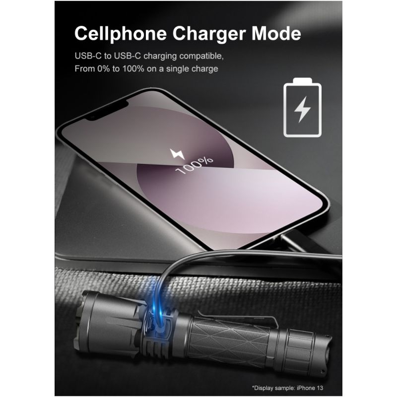 Klarus XT21X Pro torcia LED XHP70.2 4400 lumen ricaricabile ideale per campeggio escursionismo ed emergenze torcia tattica con doppio interruttore e batteria 21700 costruzione robusta